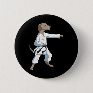 Funny Karate Dog Weimaraner für Männer Frauen Kind Button