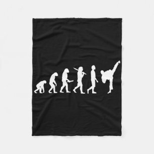 Funny Karate Evolution Geschenk für Kampfkünstler Fleecedecke