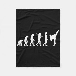 Funny Karate Evolution Geschenk für Kampfkünstler Fleecedecke