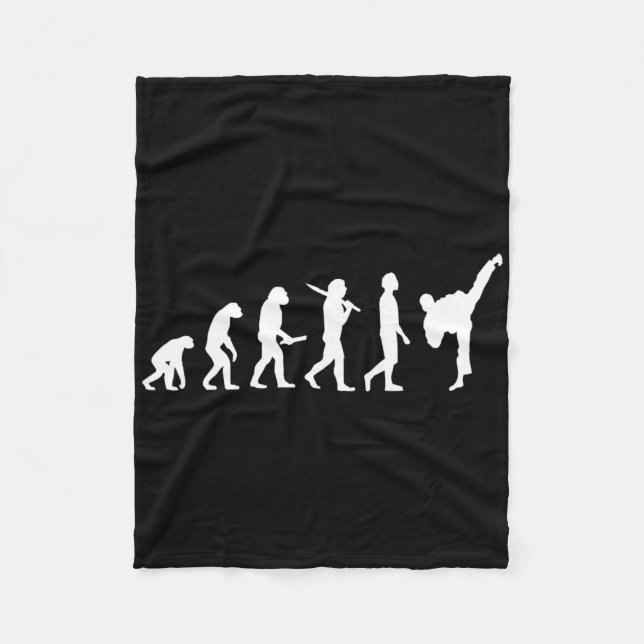 Funny Karate Evolution Geschenk für Kampfkünstler Fleecedecke (Vorderseite)
