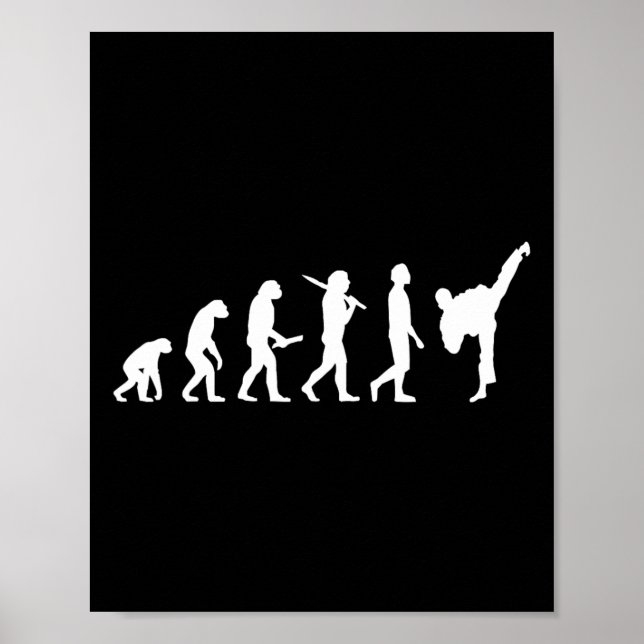 Funny Karate Evolution Geschenk für Kampfkünstler Poster (Vorne)