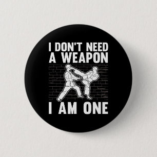 Funny Karate für Männer Frauen Karate Black Belt M Button