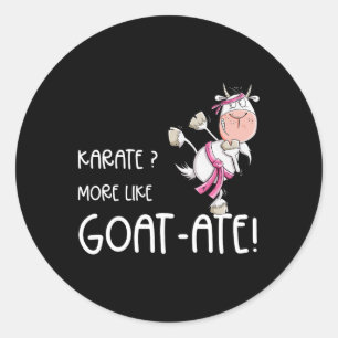 Funny Karate Goat I Karate Pun Martial Arts Runder Aufkleber