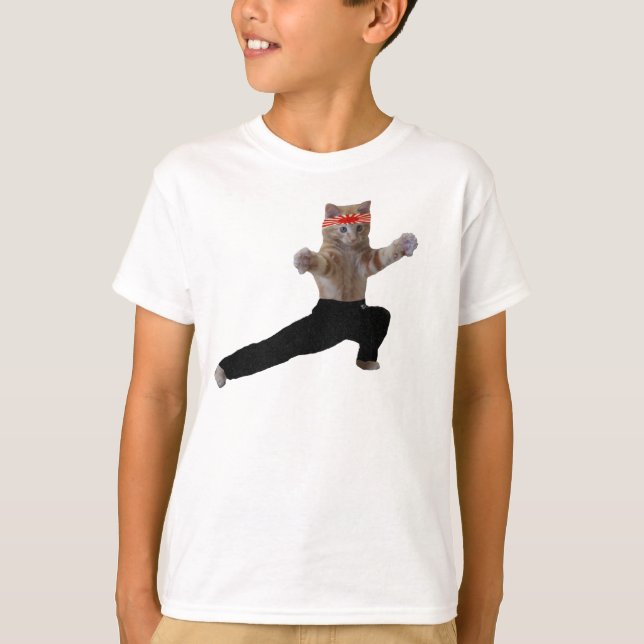 Funny Karate Kitten T-Shirt (Vorderseite)
