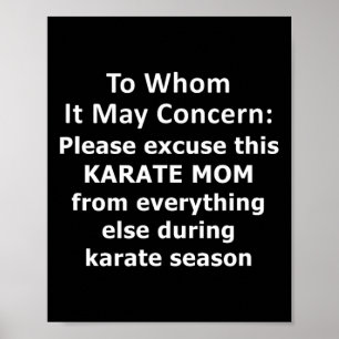 Funny Karate Mama Zitat. Ausgesprochene Abwesenhei Poster