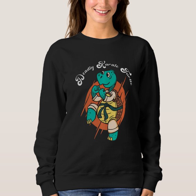 Funny Karate Schildkröte Todschlag Tortoise Combat Sweatshirt (Vorderseite)