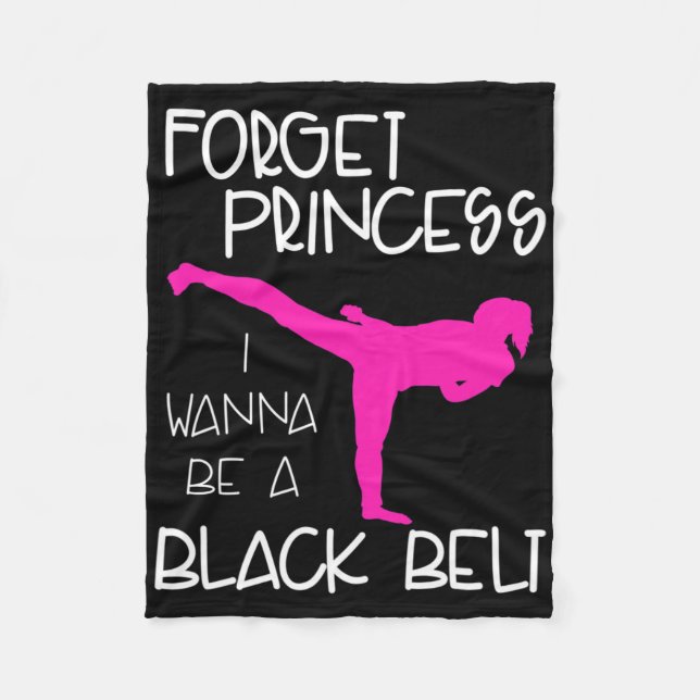 Funny Karate Shirt Girl Black Belt Martial Arts Gi Fleecedecke (Vorderseite)