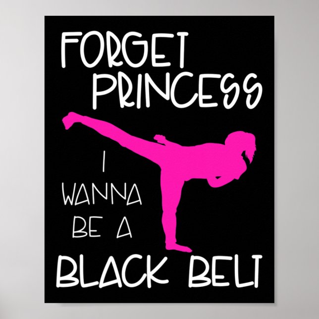 Funny Karate Shirt Girl Black Belt Martial Arts Gi Poster (Vorne)
