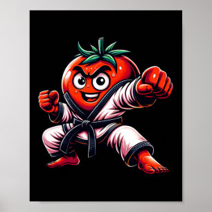 Funny Karate Tomato Design for Martial Arts Liebha Poster