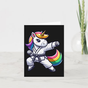 Funny Karate Unicorn Athlete Black Belt Boys Girls Karte