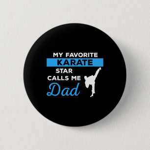 Funny Karate Vater Martial Arts Fighting Shirt Ges Button