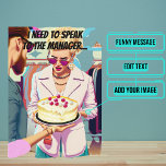Funny Karen Birthday Karte<br><div class="desc">Das ist ein klassischer Witz über die "Karens" der Welt. Draußen ist ein grafisches Pop Art Design eines "Karen" beschweren sich an den Manager eines Stores über eine Geburtstagstorte. Im Inneren haben wir genau die richtige Botschaft geschrieben, um mit dem Moment zu sprechen, aber Sie können sie mit Ihren eigenen...</div>
