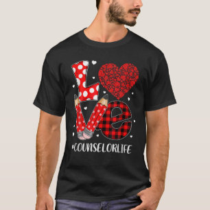 Funny Kariert Heart LIEBE Counselor Valentine Day T-Shirt