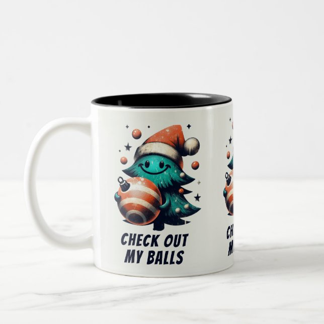 Funny Karo aus meinem Balls Tree Zweifarbige Tasse (Links)