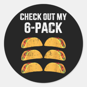 Funny Karo out mein 6-er-Pack mit Tacos für Cinco Runder Aufkleber