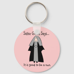 Funny katholic Nun Geschenke, "Sister Gorda" Schlüsselanhänger