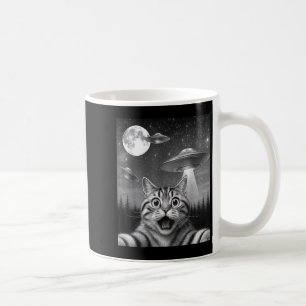 Funny Katze in einem Wald mit Ufo Men W Kaffeetasse