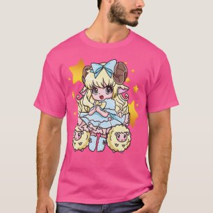 Funny Kawaii Anime Chibi Sheep Süße Tier Lover T-Shirt