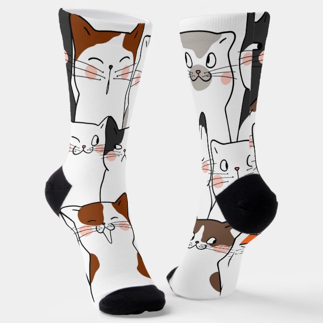 Funny Kawaii Cats Socken (Gewinkelt)