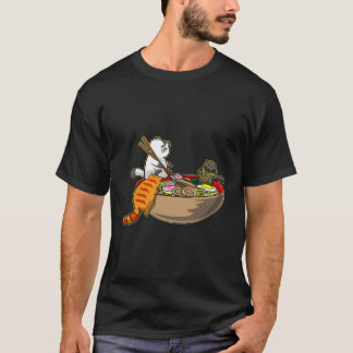 Funny Kawaii Japanisch Anime Cats Gift Eating Rame T-Shirt