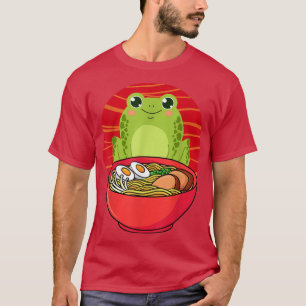 Funny Kawaii Niedlich Frog Eating Ramen Japanisch T-Shirt