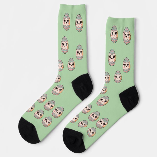 Funny Kawaii Ostereig Socken (Linkes Detail)