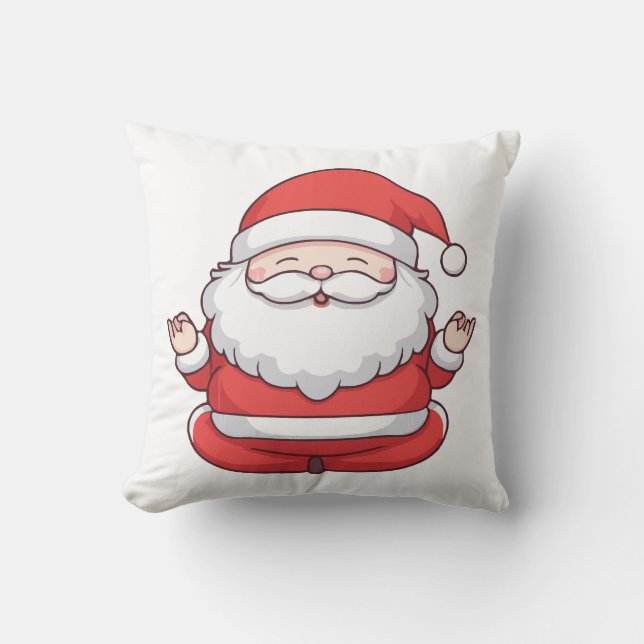 Funny Kawaii Santa Yoga Meditation Kissen (Vorderseite)