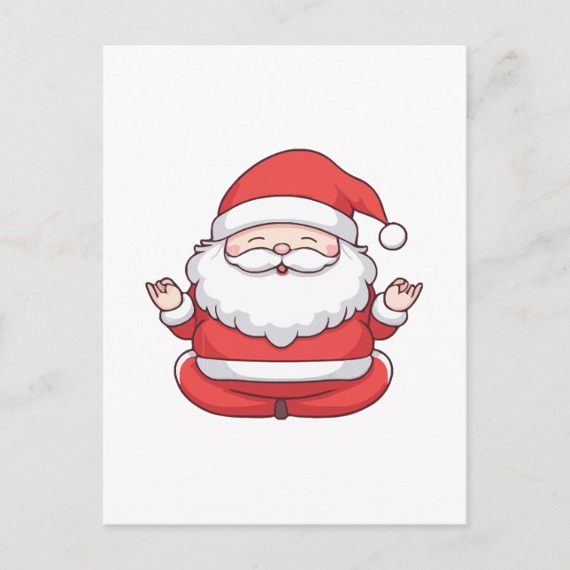 Funny Kawaii Santa Yoga Meditation Postkarte (Vorderseite)