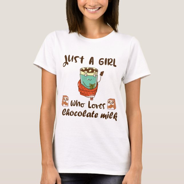 Funny kawaii Schokoladenmilch-Design für Mädchen T-Shirt (Vorderseite)