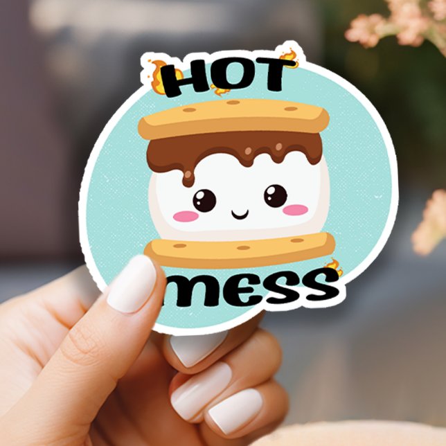 Funny Kawaii Smores Hot Mess Aufkleber (Von Creator hochgeladen)