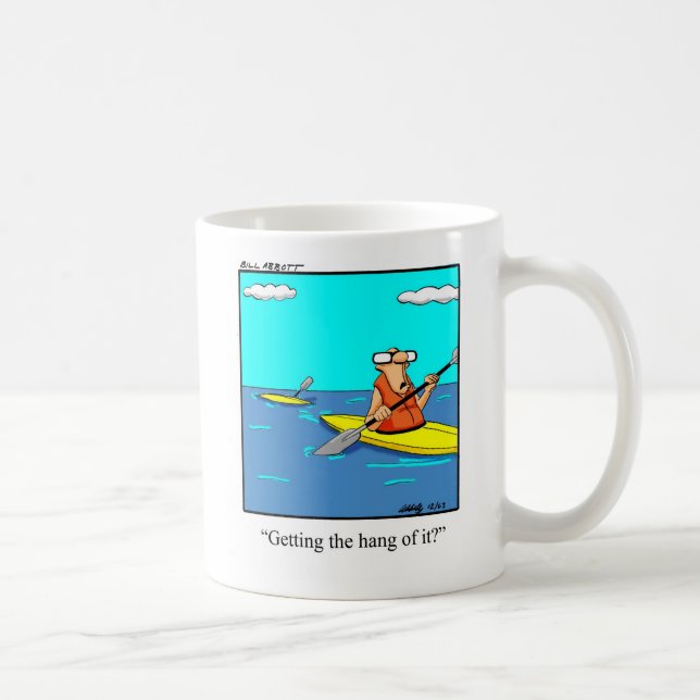 Funny Kayak Cartoon Tasse (Rechts)