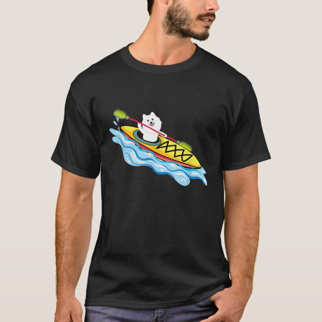 Funny Kayak Samoyed T - Shirt Kayak Dog Buddy (Vorderseite)