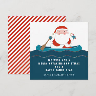 Funny Kayaking Canoe Weihnachtskarten Feiertagskarte