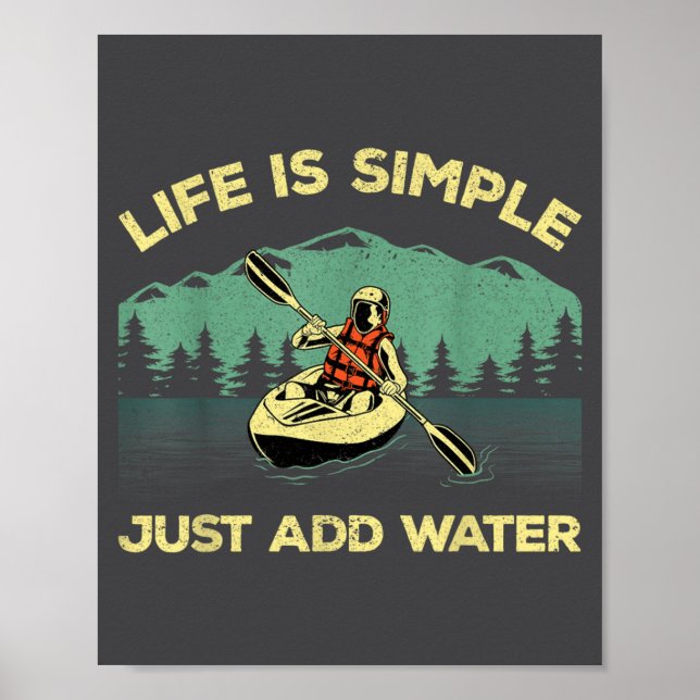Funny Kayaking Design For Men Women Paddling Canoe Poster (Vorne)