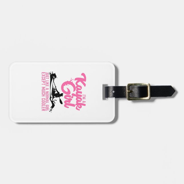Funny Kayaking Geschenk für Frauen Cool Kayak Girl Gepäckanhänger (Vorderseite horizontal)