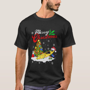 Funny Kayaking Lover Xmas Licht Santa Kayak Chr T-Shirt