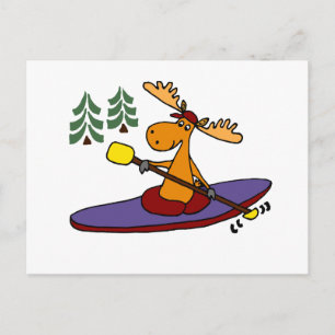 Funny Kayaking Moose Postkarte