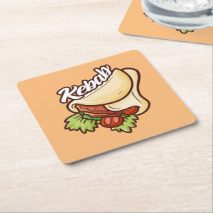 Funny Kebab Cartoon Design Paper Untersetzer