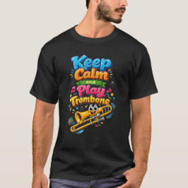 Funny Keep Calm and Play Trombone Music Design T-Shirt