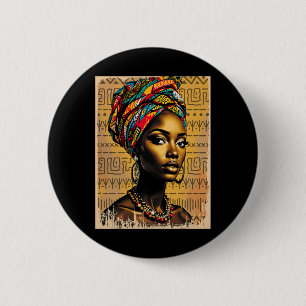 Funny Kente Cloth Head Wrap Afrikanische Amerikani Button