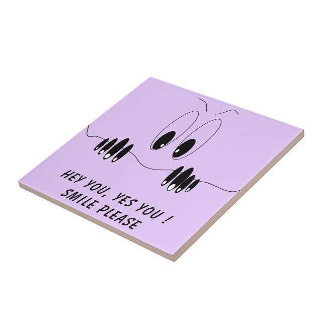 Funny Keramik Tile mit Neugier Augen - Lächeln Fliese (Seite)