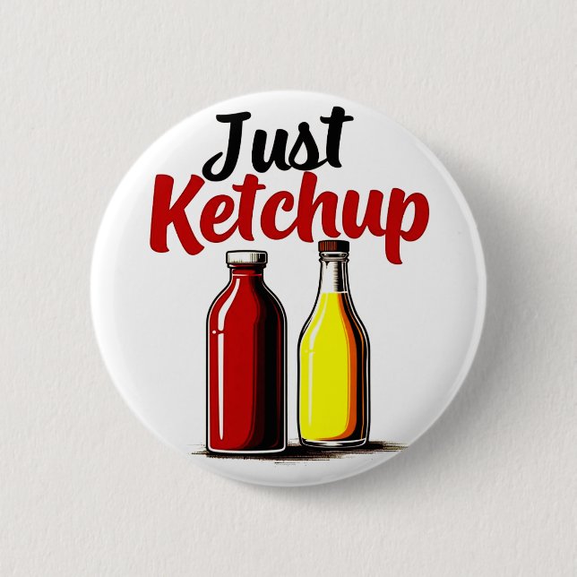 Funny Ketchup Bottle Grafik einfach Ketschup Button (Vorderseite)