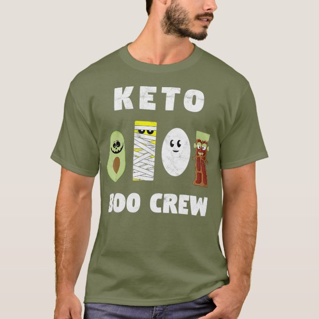 Funny Keto Boo Crew Square T-Shirt (Vorderseite)