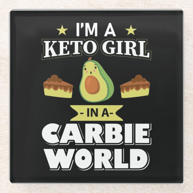 Funny Keto Girl Niedlich Ketogenese Avocado Glasuntersetzer (Vorderseite)