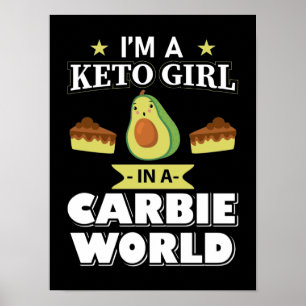 Funny Keto Girl Niedlich Ketogenese Avocado Poster