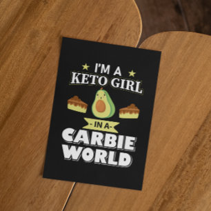 Funny Keto Girl Niedlich Ketogenese Avocado Postkarte