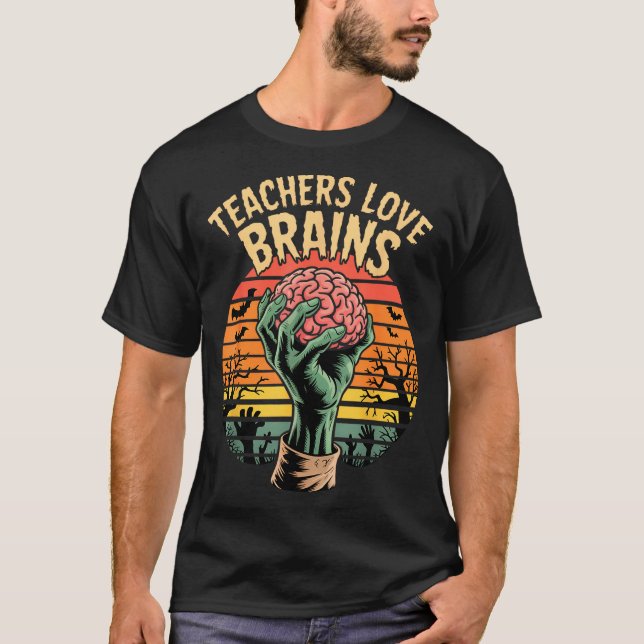 Funny Key Quote All Teachers Love Brains Cool Hall T-Shirt (Vorderseite)