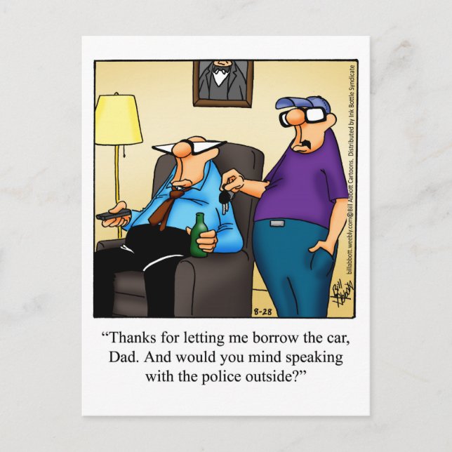 Funny "Keys to the Car" Postkarte "Spectickles" (Vorderseite)