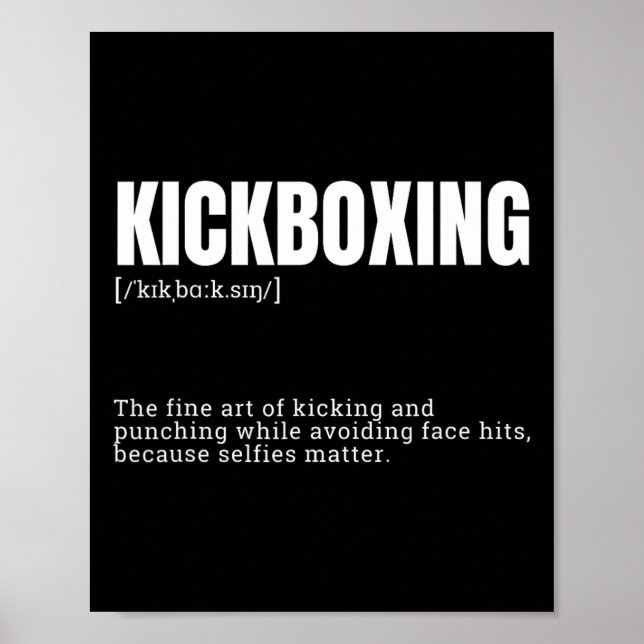 Funny Kickboxing Hobby Quote Definition  Poster (Vorne)