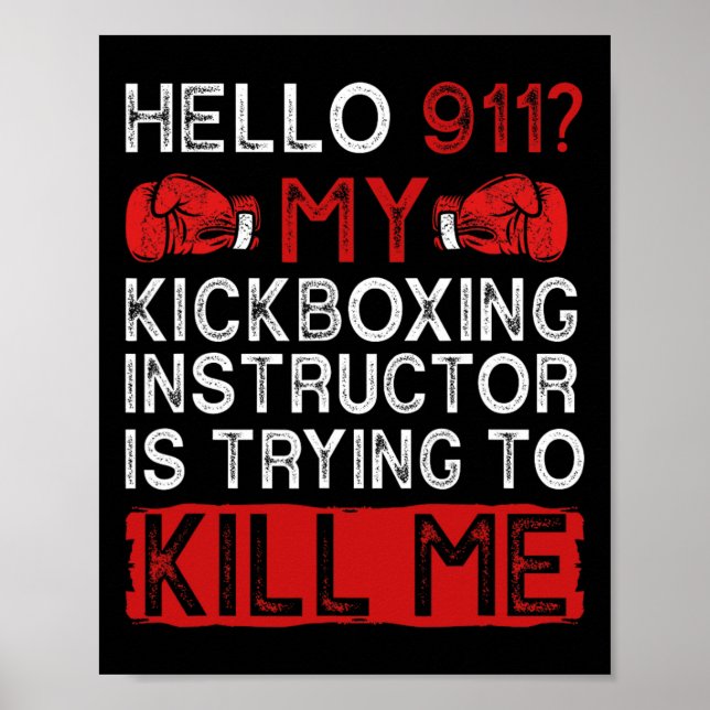 Funny Kickboxing Kickboxer Kickbox  Poster (Vorne)